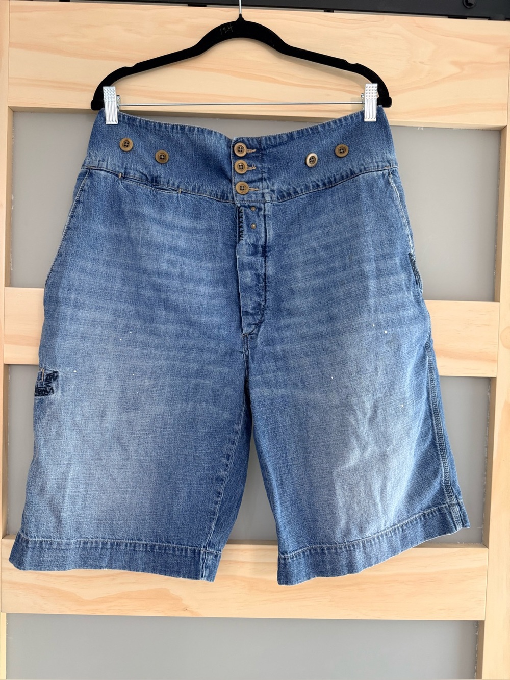 Maison Margiela Denim Bermuda Shorts Distressed Workwear IT 44 US 10